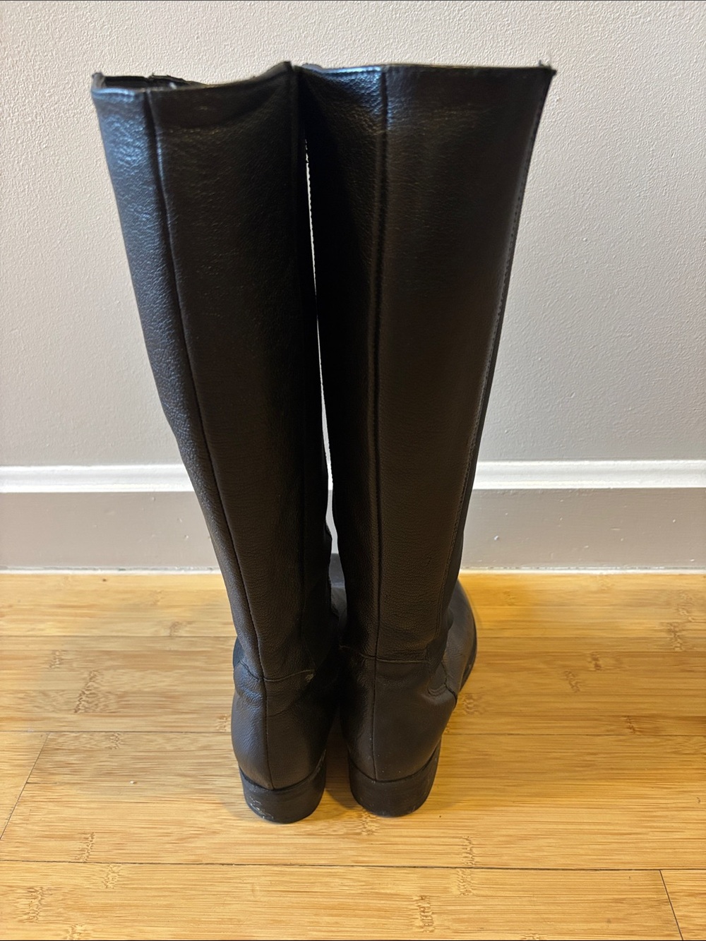 Cole-Haan Nike Air Black Knee Length Leather Boots - Picture 3 of 4